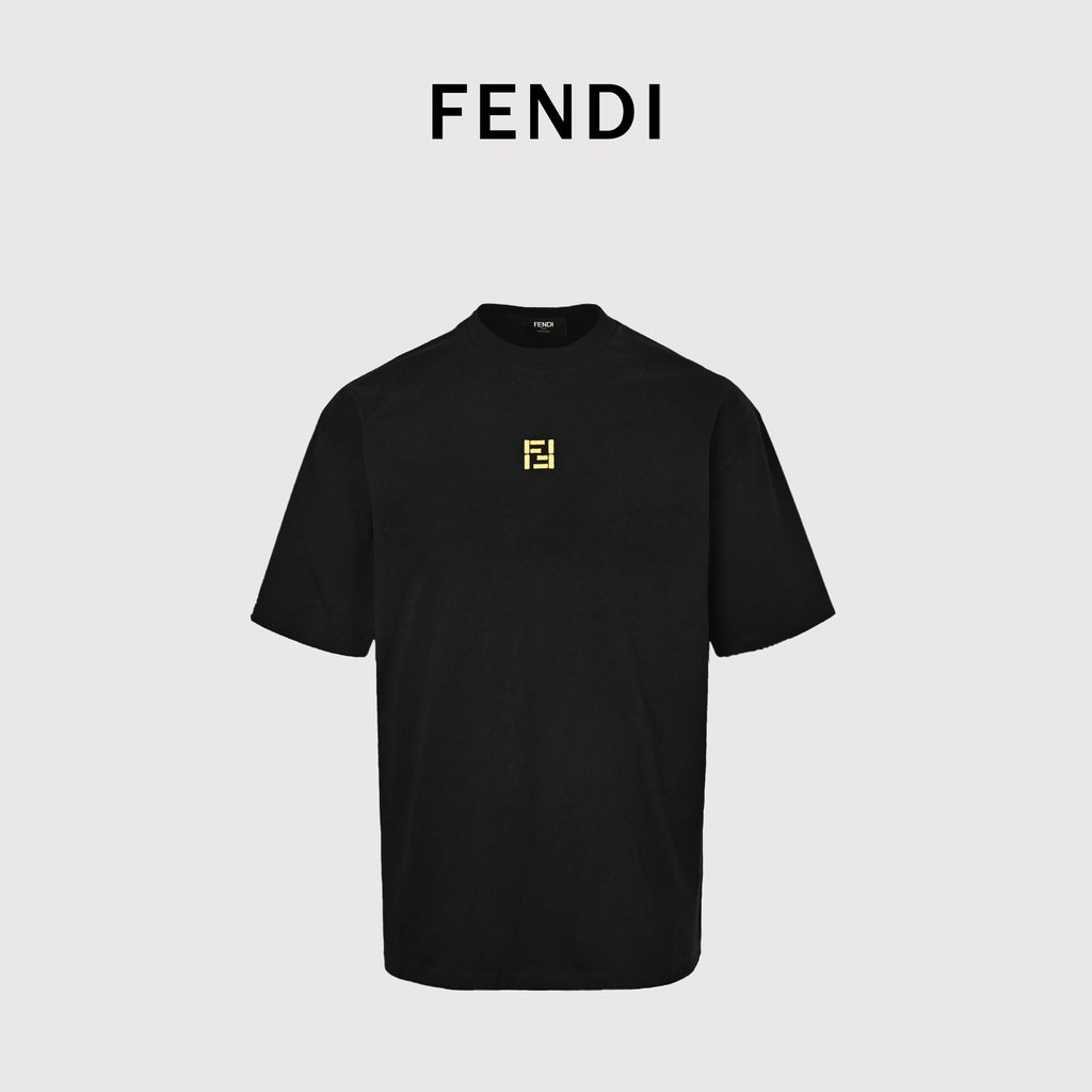 Fendi Minimal FF 3D Embroidered Short Sleeve T-Shirt – Black  MV2200714-BLK