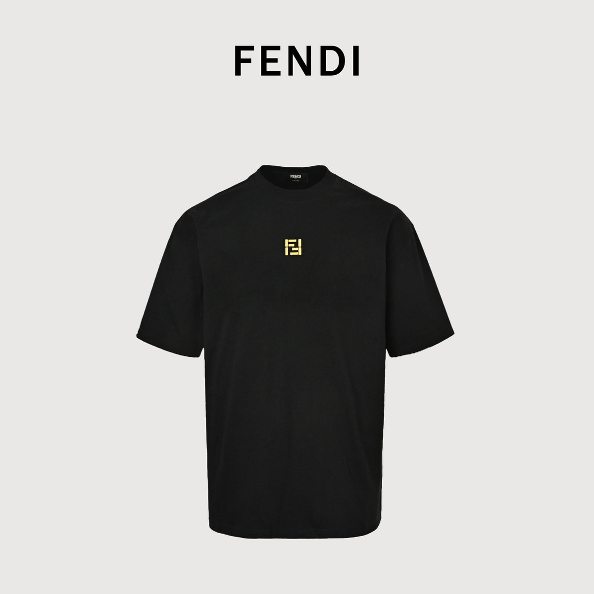 Fendi Minimal FF 3D Embroidered Short Sleeve T-Shirt – Black  MV2200714-BLK