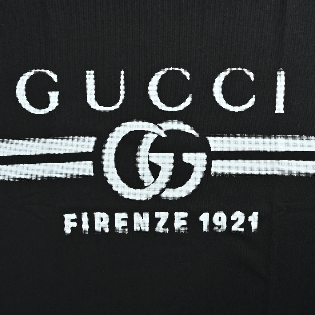 Gucci 24SS GG Firenze 1921 Gradient Belt Print Short Sleeve T-Shirt – Black TS2000427