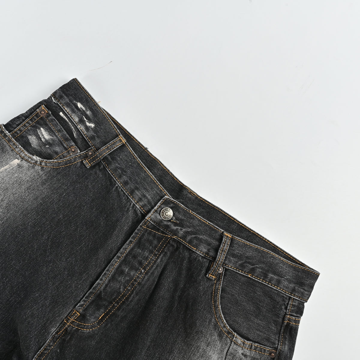 Acne Studios Ink Splash Distressed Wide-Leg Jeans – Charcoal Gradient NP5800415