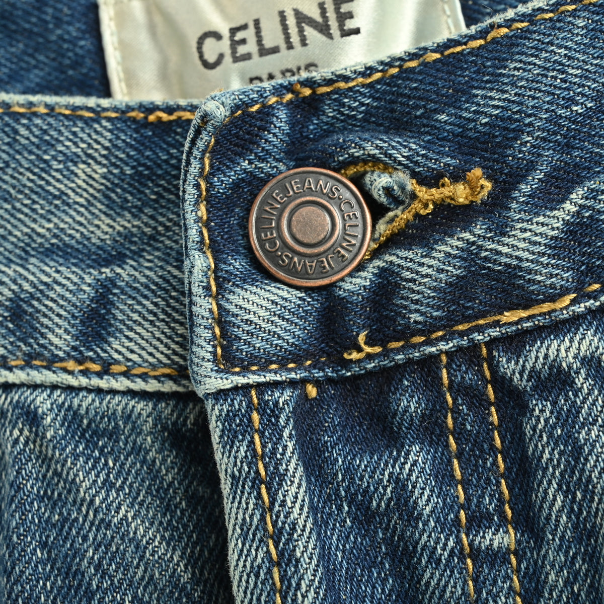 Celine Knife-Cut Slash Cuffed Slim Straight Jeans – Dark Blue Grey2N839066S-07TK