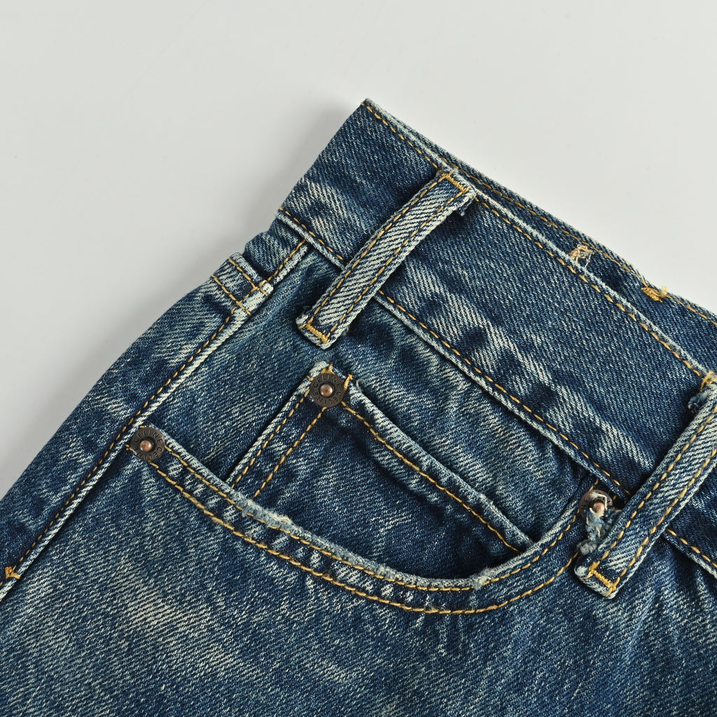 Celine Knife-Cut Slash Cuffed Slim Straight Jeans – Dark Blue Grey2N839066S-07TK