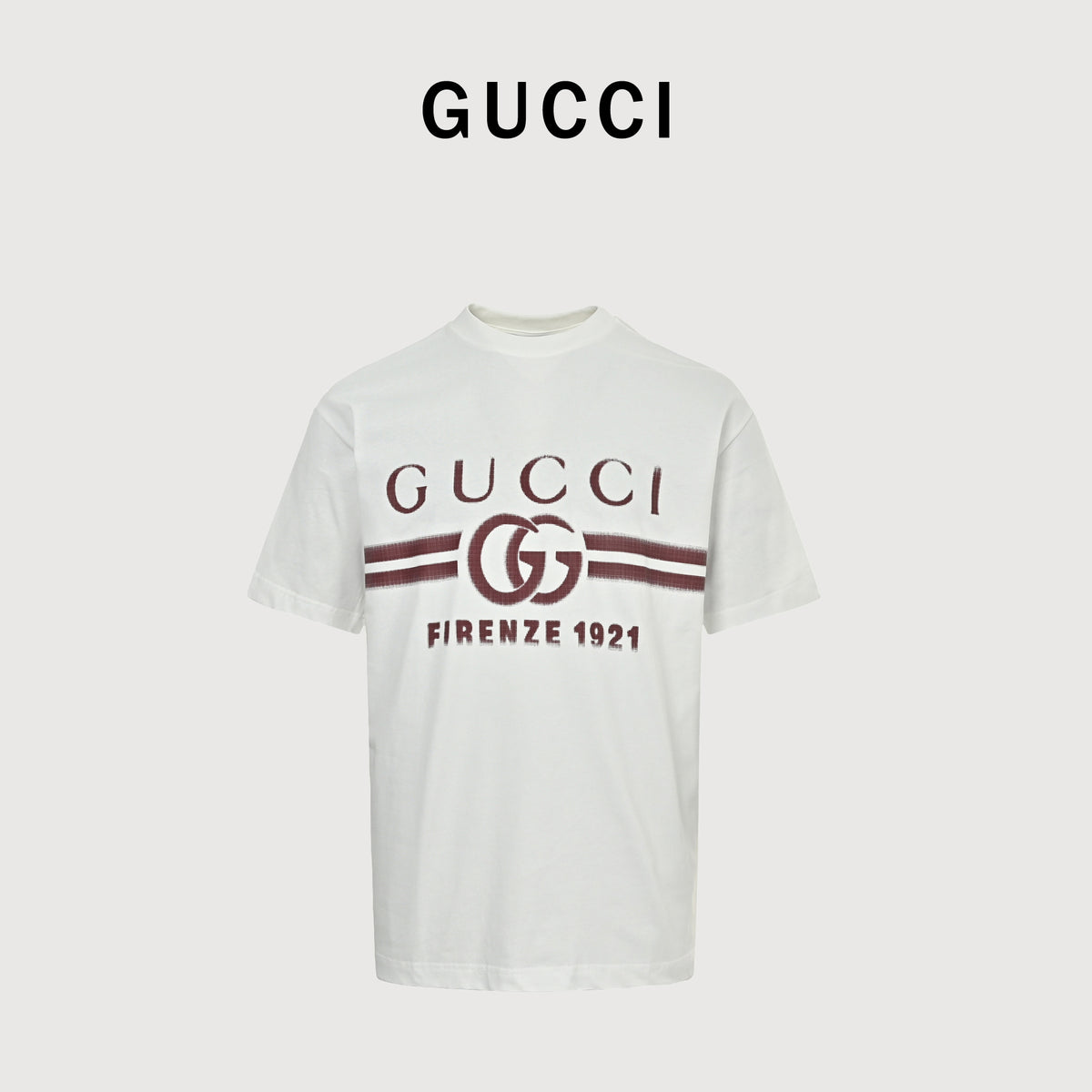 Gucci 24SS GG Firenze 1921 Gradient Belt Print Short Sleeve T-Shirt – Off-White TS2000427-OW