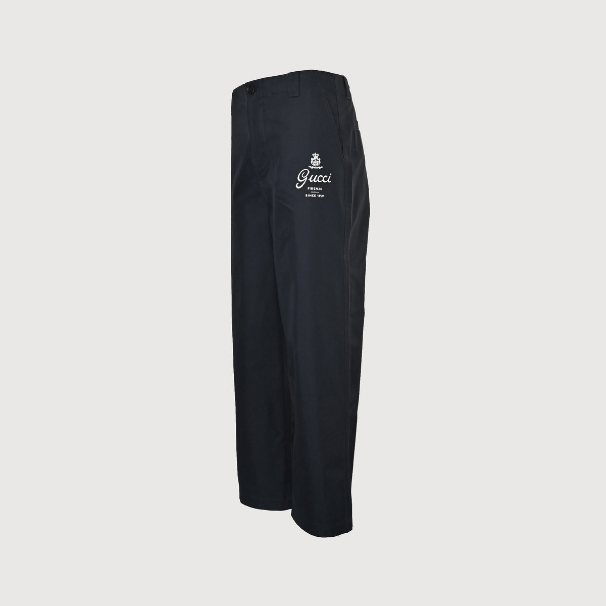 Gucci GUC Letter Print Twill Straight-Leg Trousers – Navy  NP5200425