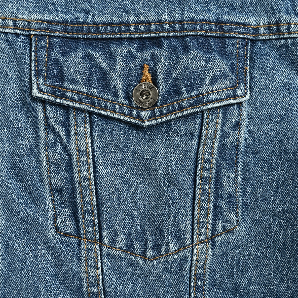 LOEWE Sleeve-Embroidered Denim Jacket 2026 — Vintage Indigo Blue  NP6800829-BLU