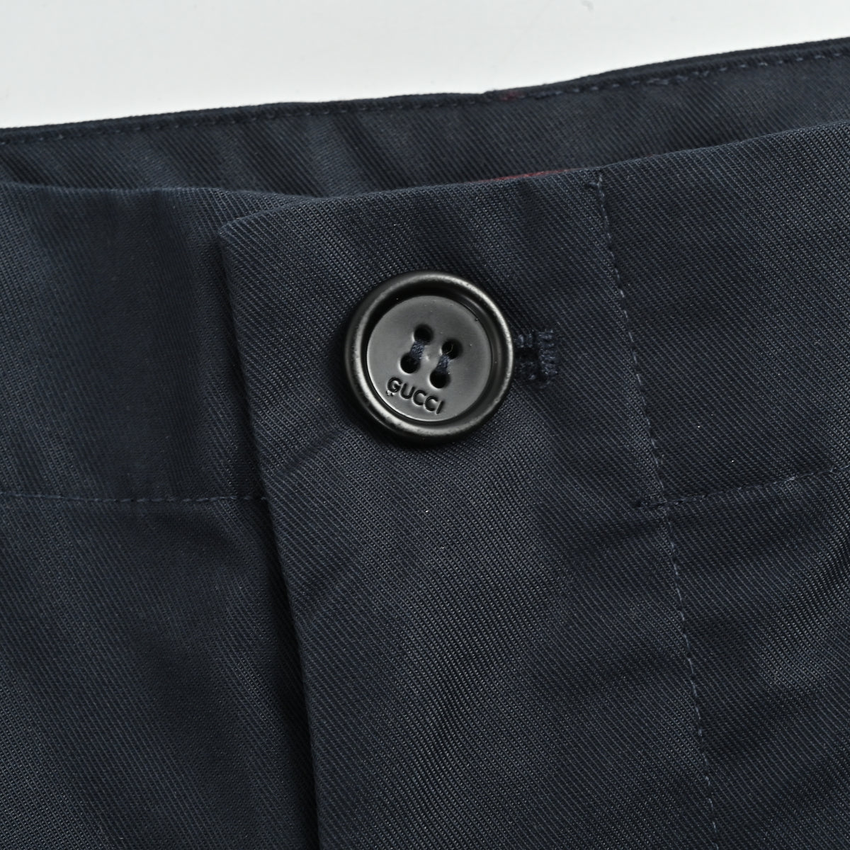 Gucci GUC Letter Print Twill Straight-Leg Trousers – Navy  NP5200425