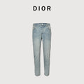 Dior Pocket Split Slim Jeans – Light Blue Wash   XM520010