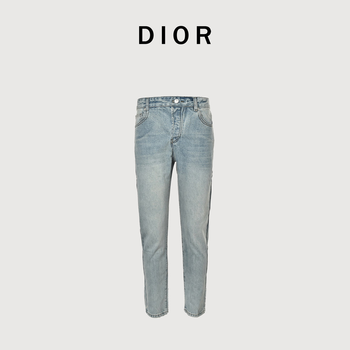 Dior Pocket Split Slim Jeans – Light Blue Wash   XM520010