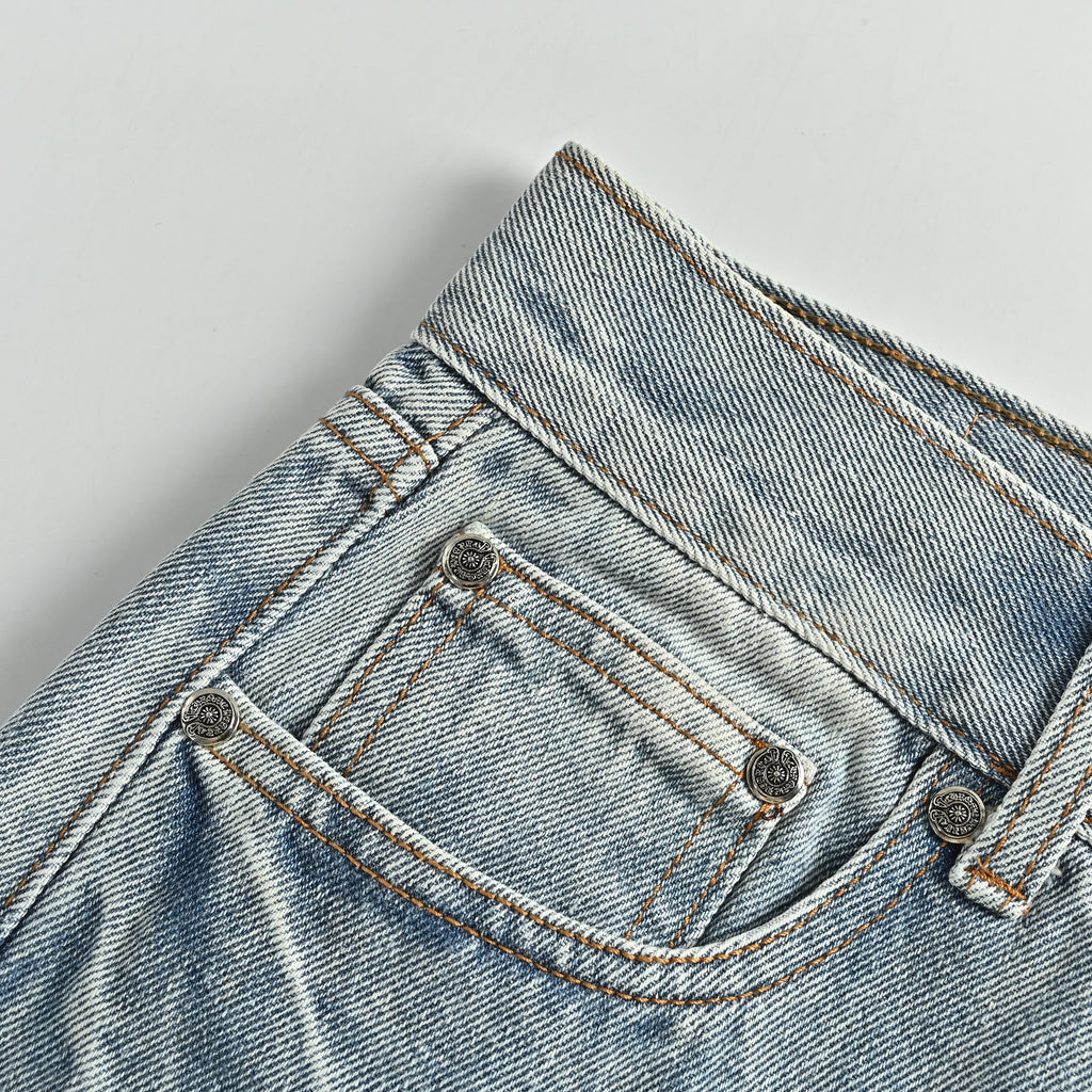 Chrome Hearts CH Couture Multi-Color Cross Patch Embroidered Washed Jeans 2026 XM5600824
