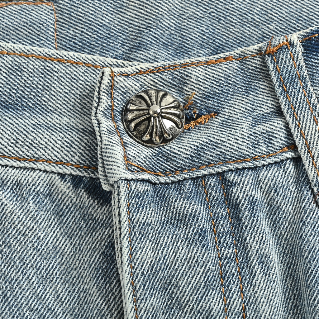 Chrome Hearts CH Couture Multi-Color Cross Patch Embroidered Washed Jeans 2026 XM5600824