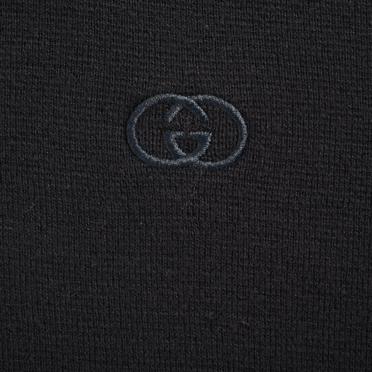 Gucci GUC Double-G Embroidered Silk-Cotton Blend Knit Short Sleeve T-Shirt – Black NP3800408