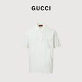 Gucci GUC Horsebit Embroidered Pocket Short Sleeve Polo Shirt – White  NP2800418