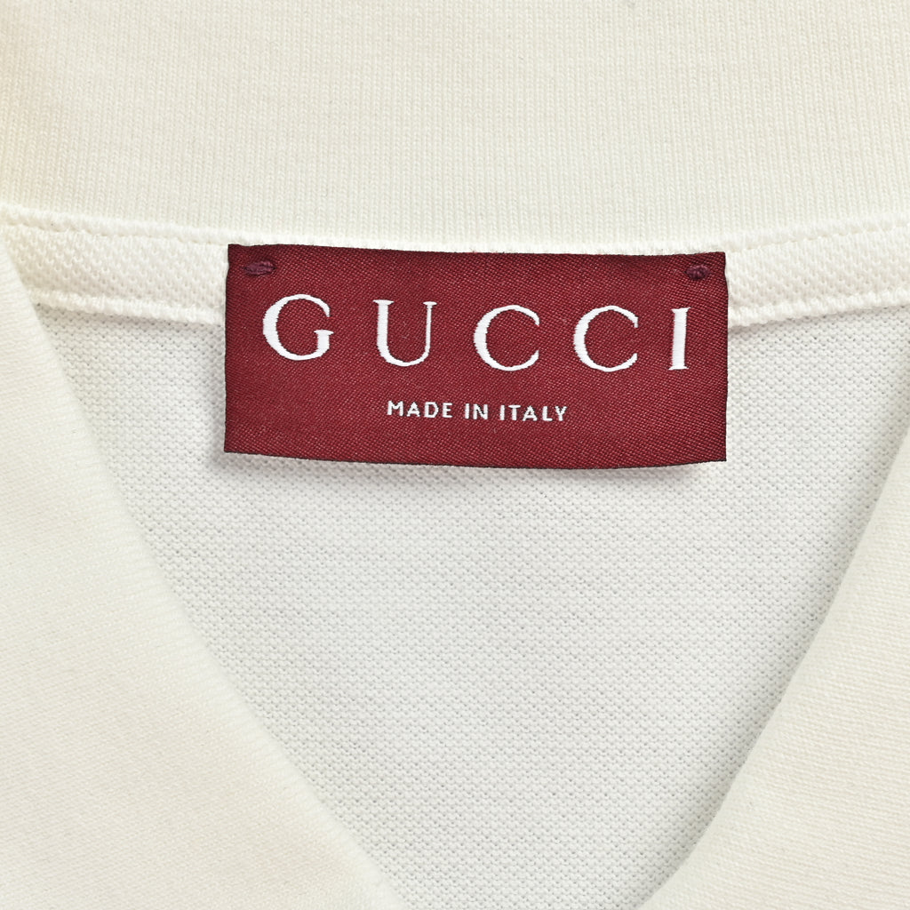 Gucci GUC Horsebit Embroidered Pocket Short Sleeve Polo Shirt – White  NP2800418