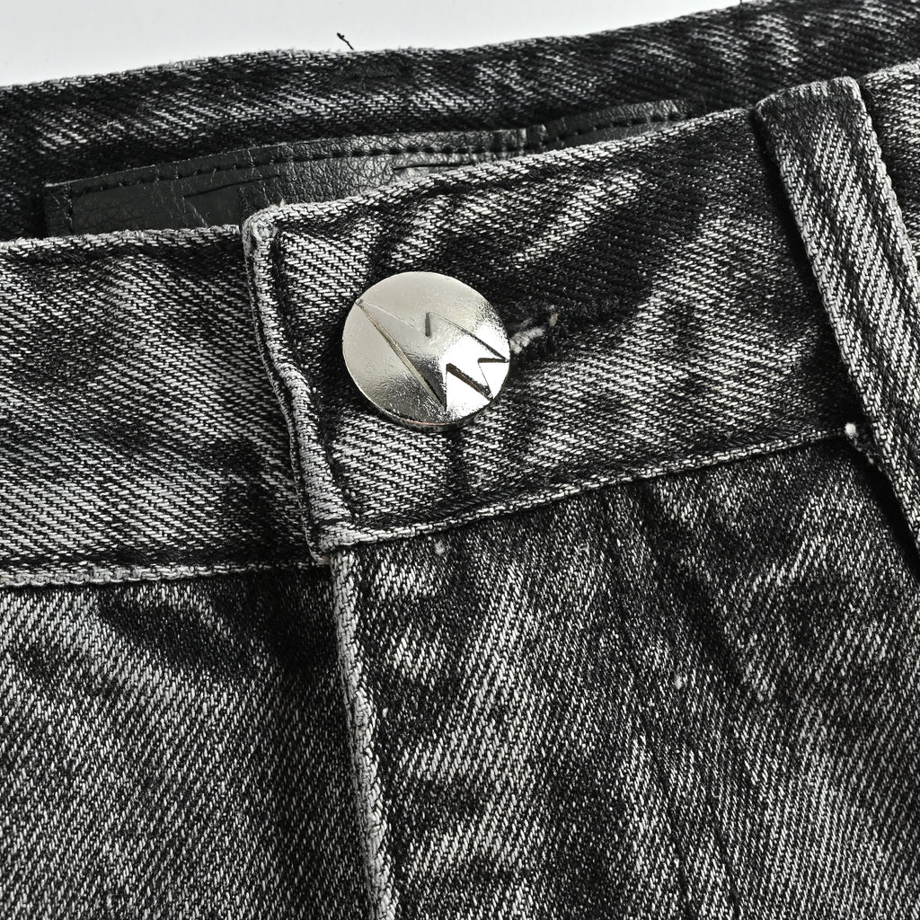 Balenciaga 25SS Washed Destroyed Straight-Leg Jeans – Light Blue SG7000317