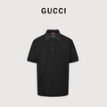 Gucci GUC Horsebit Embroidered Pocket Short Sleeve Polo Shirt – Black NP2800418-BLK