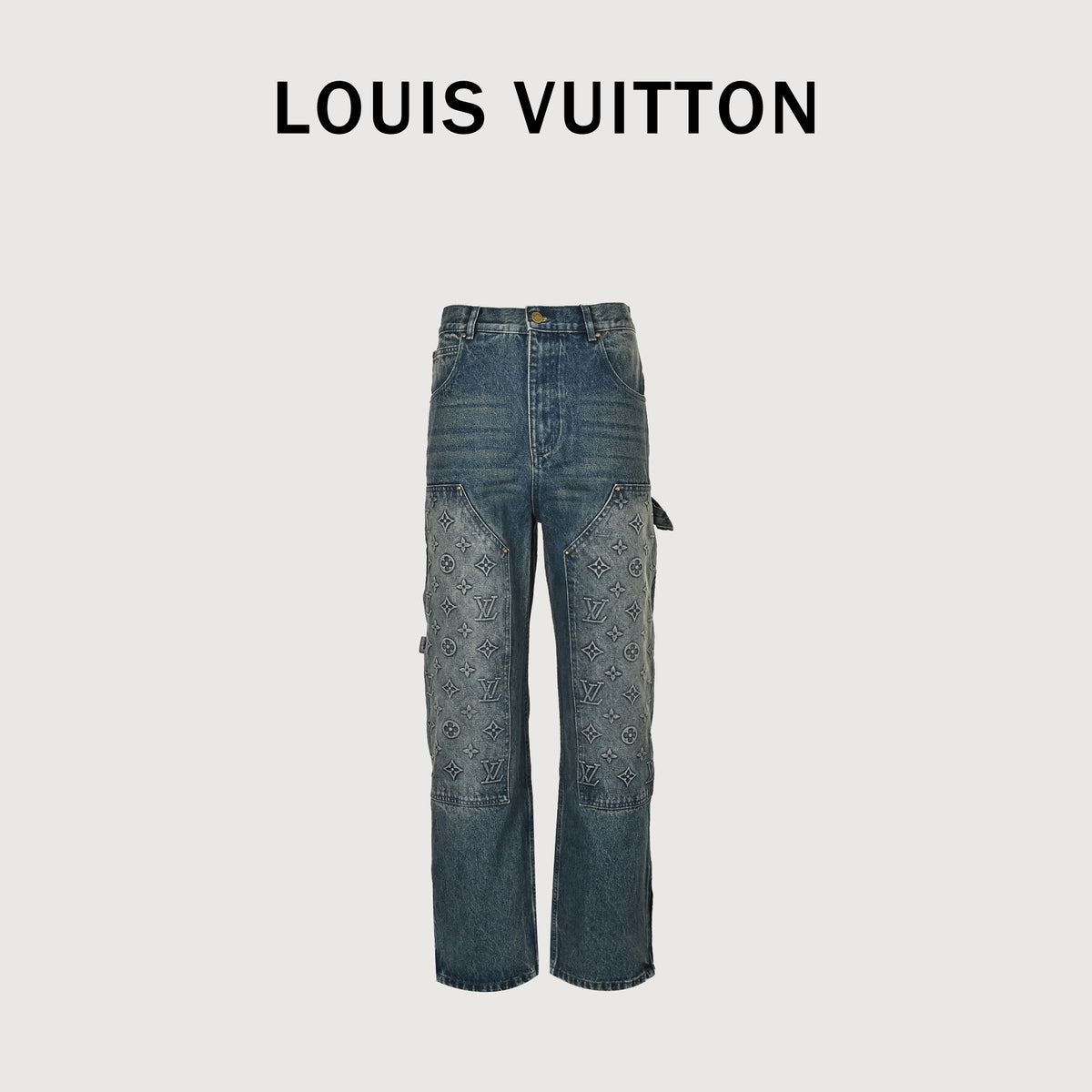 Louis Vuitton LV Embossed Relief Monogram Cargo Jeans 2026 TS7600829