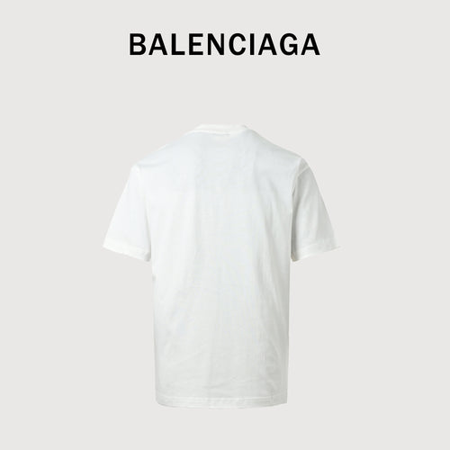Balenciaga 3B Dissolve Letter Print Short Sleeve T-Shirt – White FY2200426-WHT