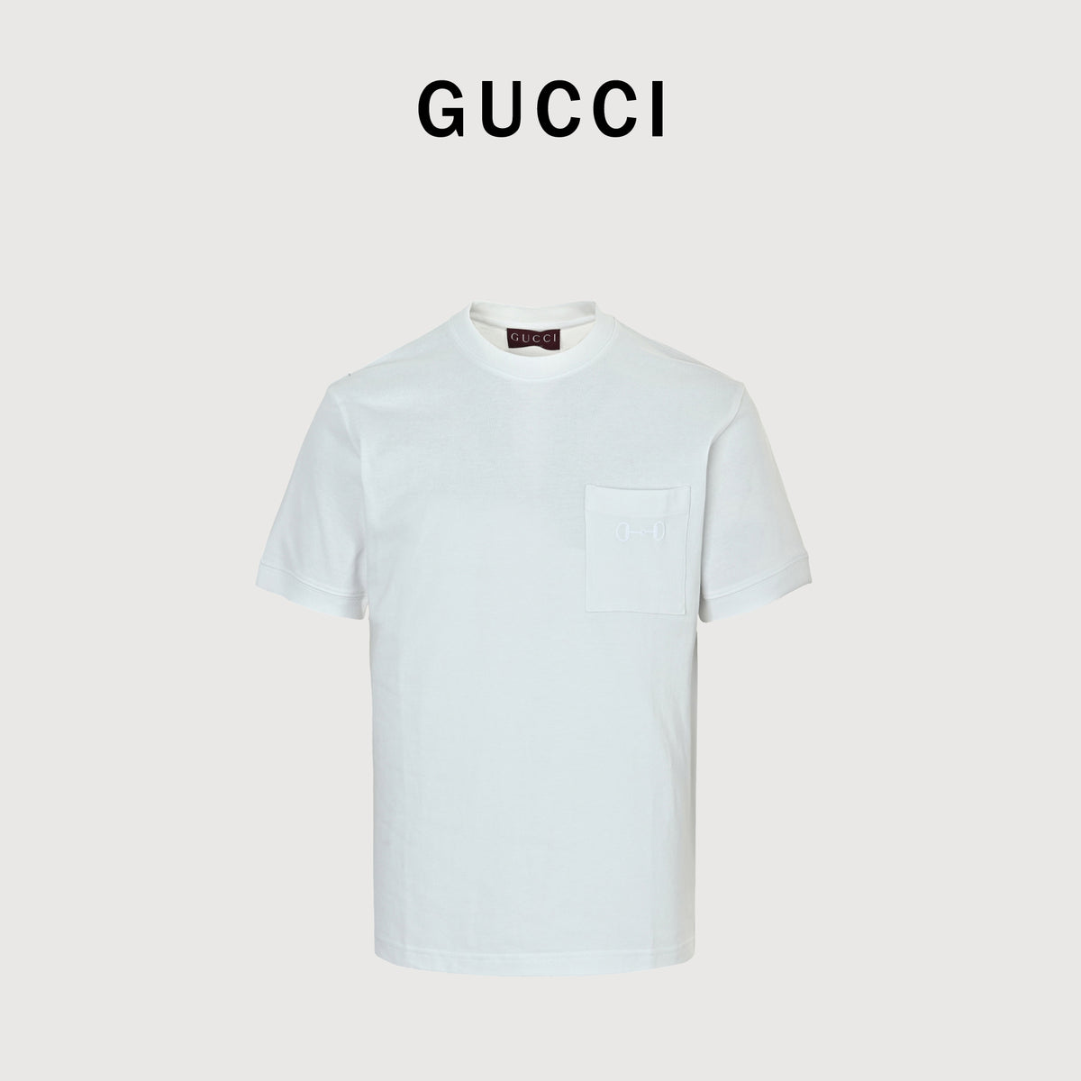 Gucci 26SS Horsebit Pocket Embroidered Short Sleeve T-Shirt – White DK2400808-WHT2