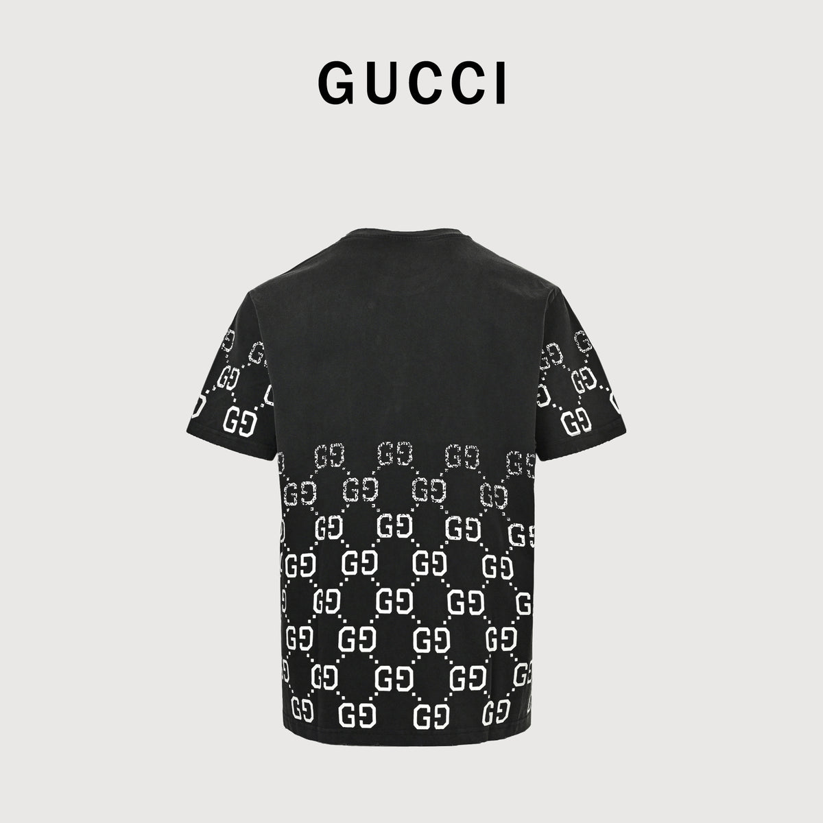 Gucci Double GG Print Gradient Short Sleeve T-Shirt – Black   HY2400408