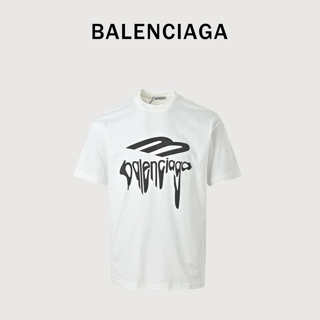 Balenciaga 3B Dissolve Letter Print Short Sleeve T-Shirt – White FY2200426-WHT