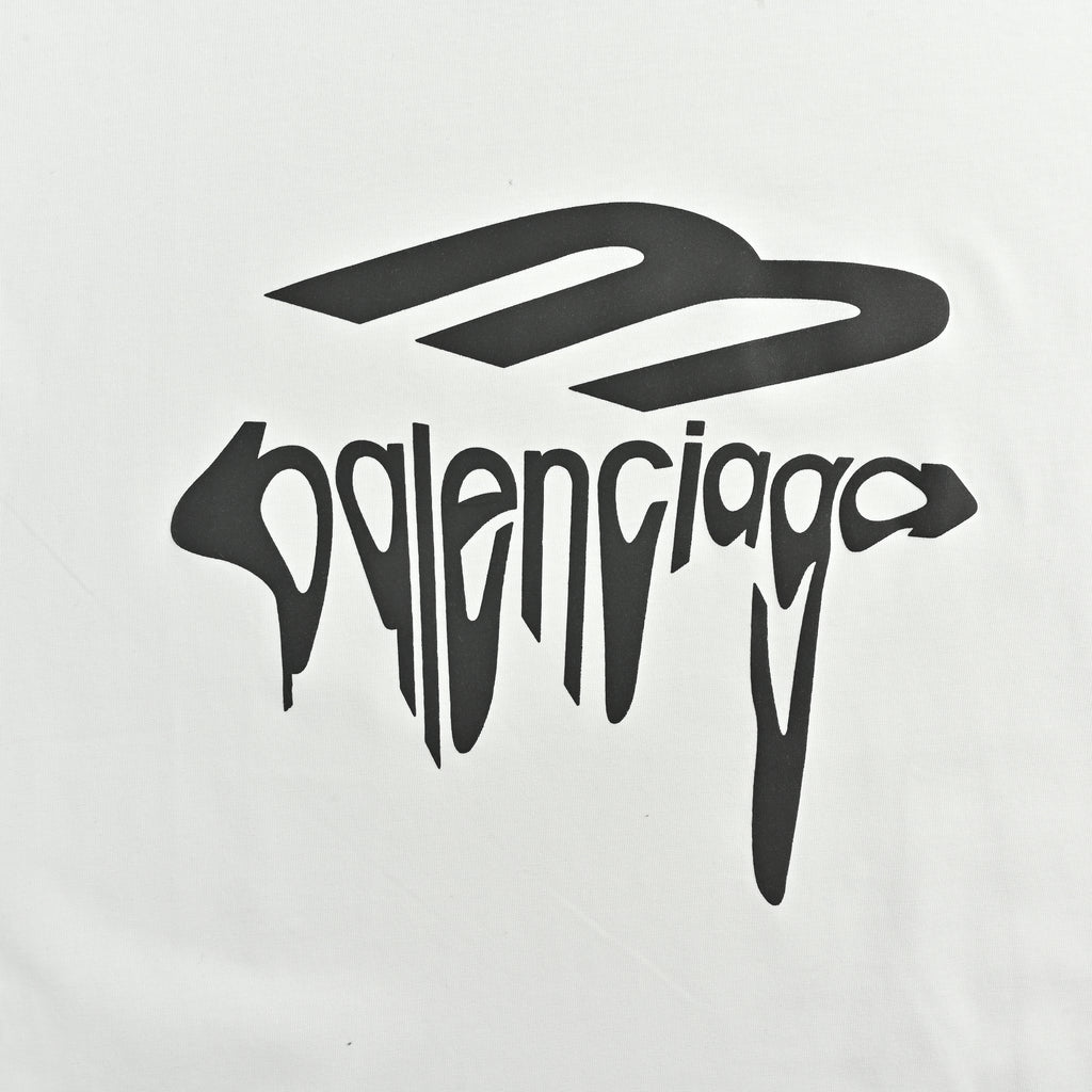 Balenciaga 3B Dissolve Letter Print Short Sleeve T-Shirt – White FY2200426-WHT