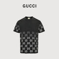 Gucci Double GG Print Gradient Short Sleeve T-Shirt – Black   HY2400408
