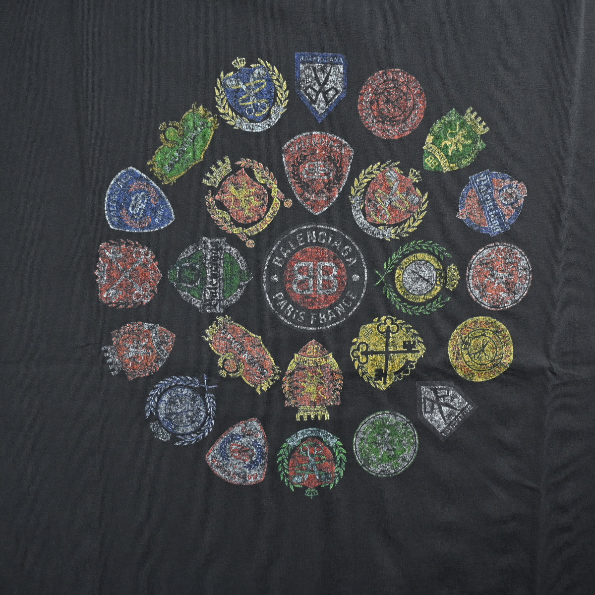 Balenciaga Vintage Badge Crest Print Short Sleeve T-Shirt YS3200425-VB