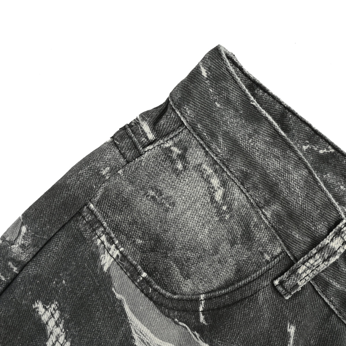 Givenchy GVC Destroyed Distressed Slim Jeans – Charcoal Camo Splatter  HY5200817-CHR
