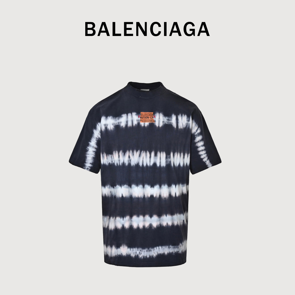 Balenciaga BLCG Tie-Dye Tape Label Short Sleeve T-Shirt  NP3200701