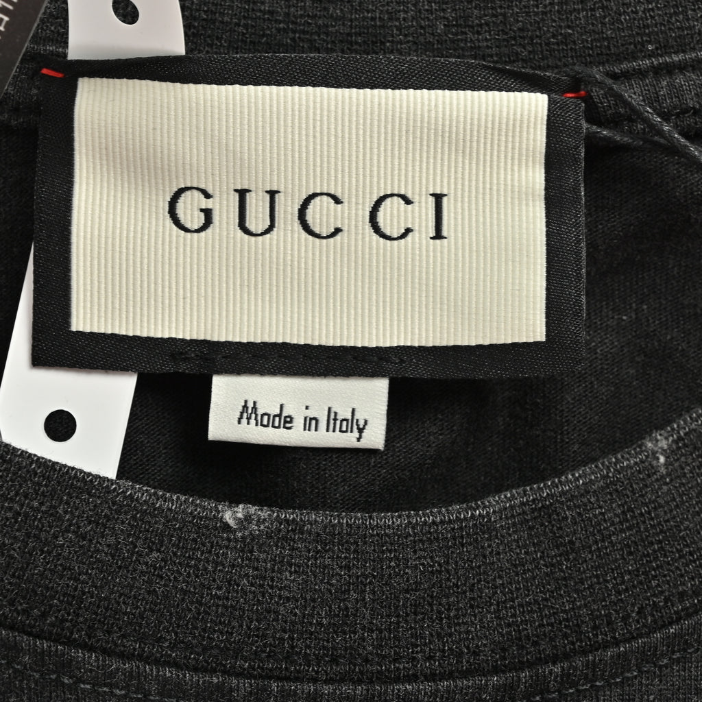 Gucci Double GG Print Gradient Short Sleeve T-Shirt – Black   HY2400408