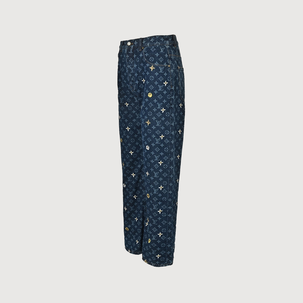 Louis Vuitton LV All-Over Daisy Embroidered Monogram Jeans 2026  TS6600829