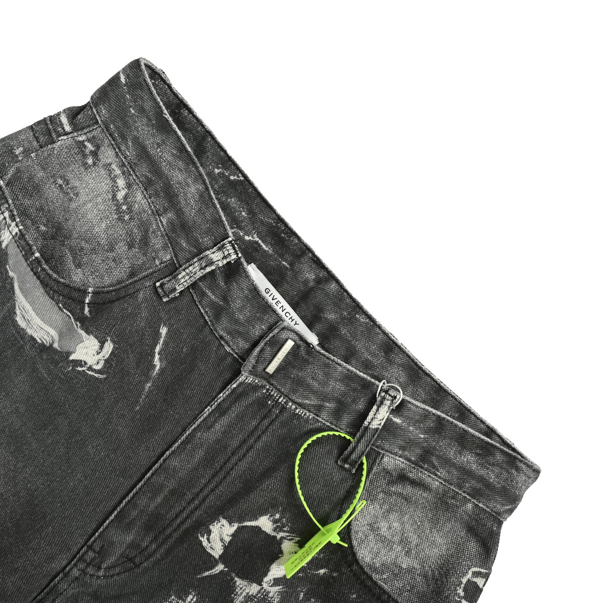 Givenchy GVC Destroyed Distressed Slim Jeans – Charcoal Camo Splatter  HY5200817-CHR