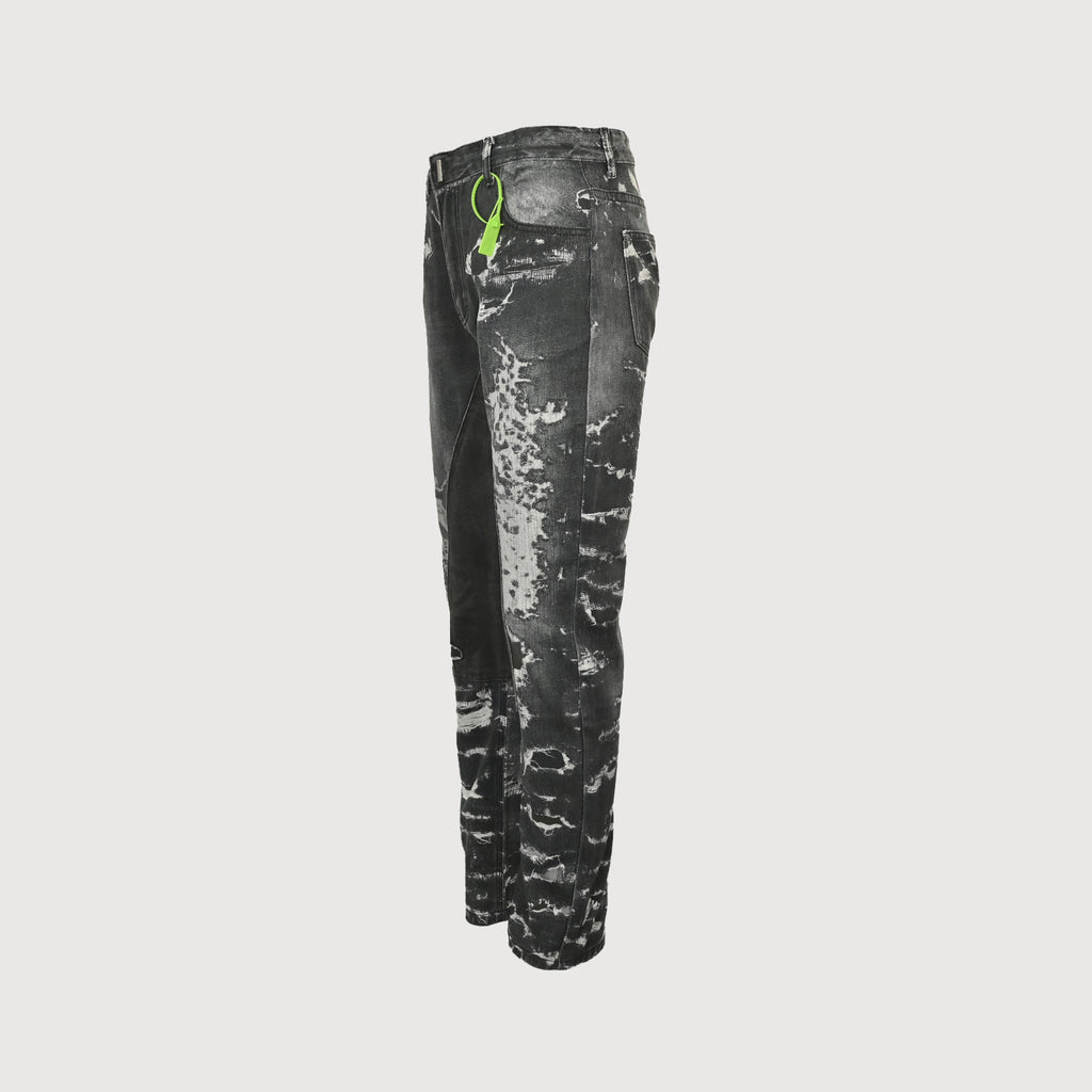 Givenchy GVC Destroyed Distressed Slim Jeans – Charcoal Camo Splatter  HY5200817-CHR