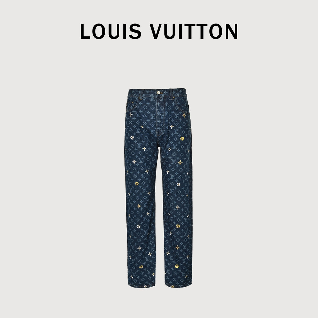Louis Vuitton LV All-Over Daisy Embroidered Monogram Jeans 2026  TS6600829
