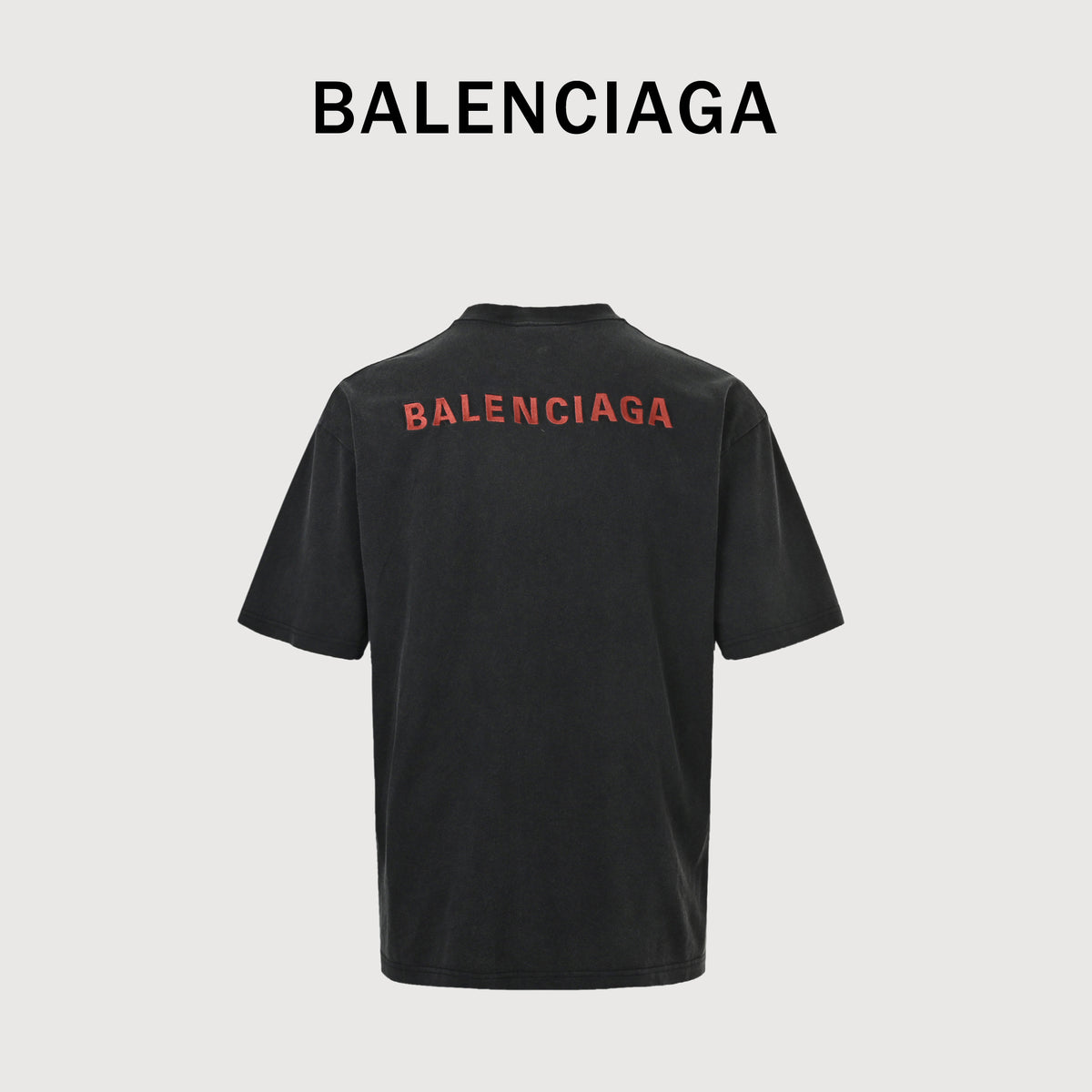 Balenciaga Red Letter Embroidered Short Sleeve T-Shirt  NP2400108