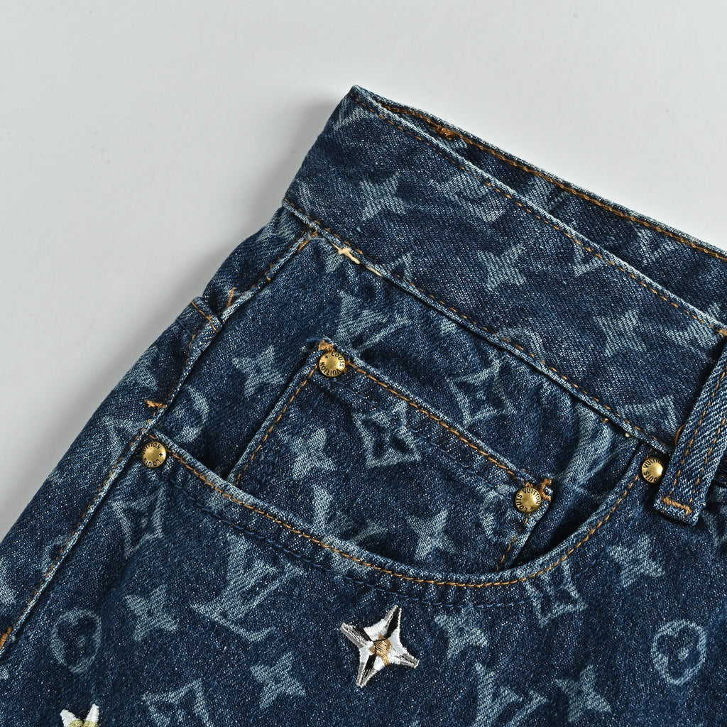 Louis Vuitton LV All-Over Daisy Embroidered Monogram Jeans 2026  TS6600829