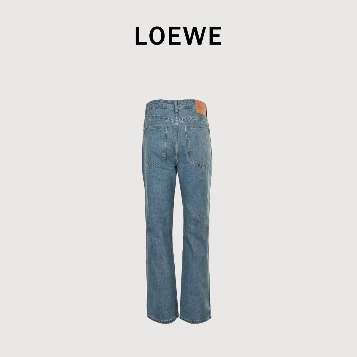 Loewe Anagram Embroidered Straight-Leg Jeans – Medium Blue Wash R5200823