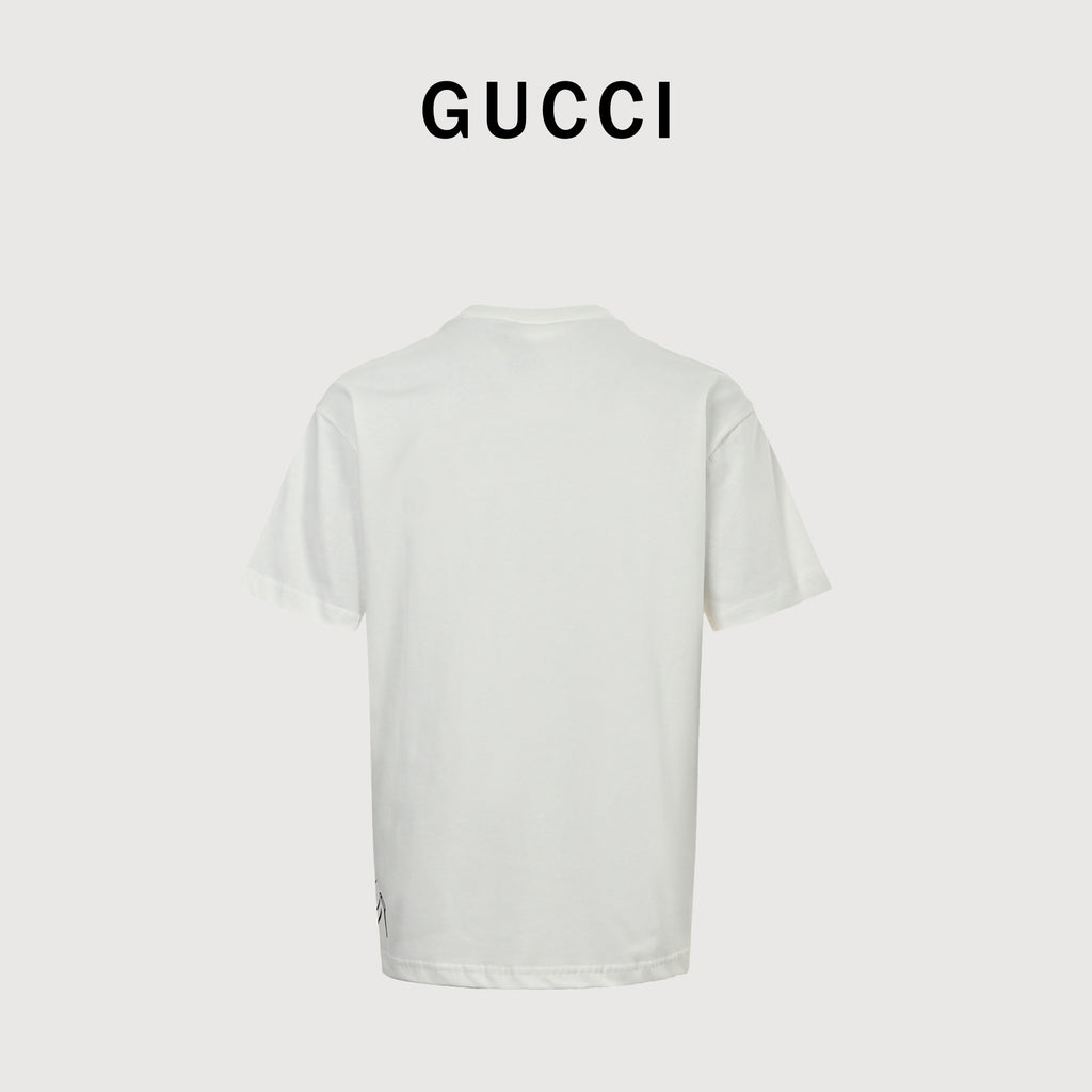 Gucci New Cartoon Series Cowboy Dog Short Sleeve T-Shirt – Off-White TS2600331