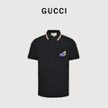 Gucci 24SS Year of the Dragon Flame Embroidered Pocket Polo Shirt – Black