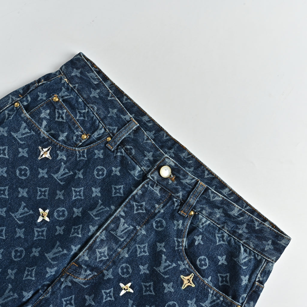Louis Vuitton LV All-Over Daisy Embroidered Monogram Jeans 2026  TS6600829