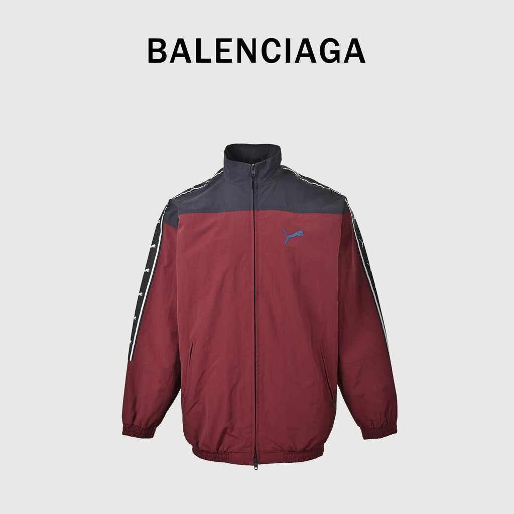 Balenciaga x PUMA BLCG 26SS Retro Tape Track Jacket – Burgundy 850838TTO046164