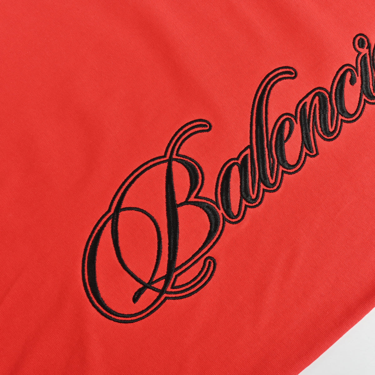 Balenciaga Vertical Script Embroidered Short Sleeve T-Shirt – Red  DK240324-RED
