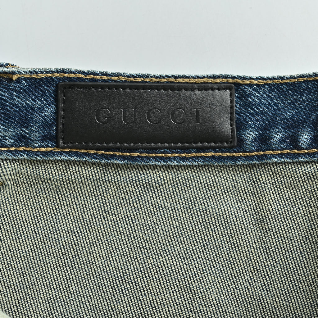 Gucci Side Webbing Slim Straight Stretch Denim Jeans  NP6600722