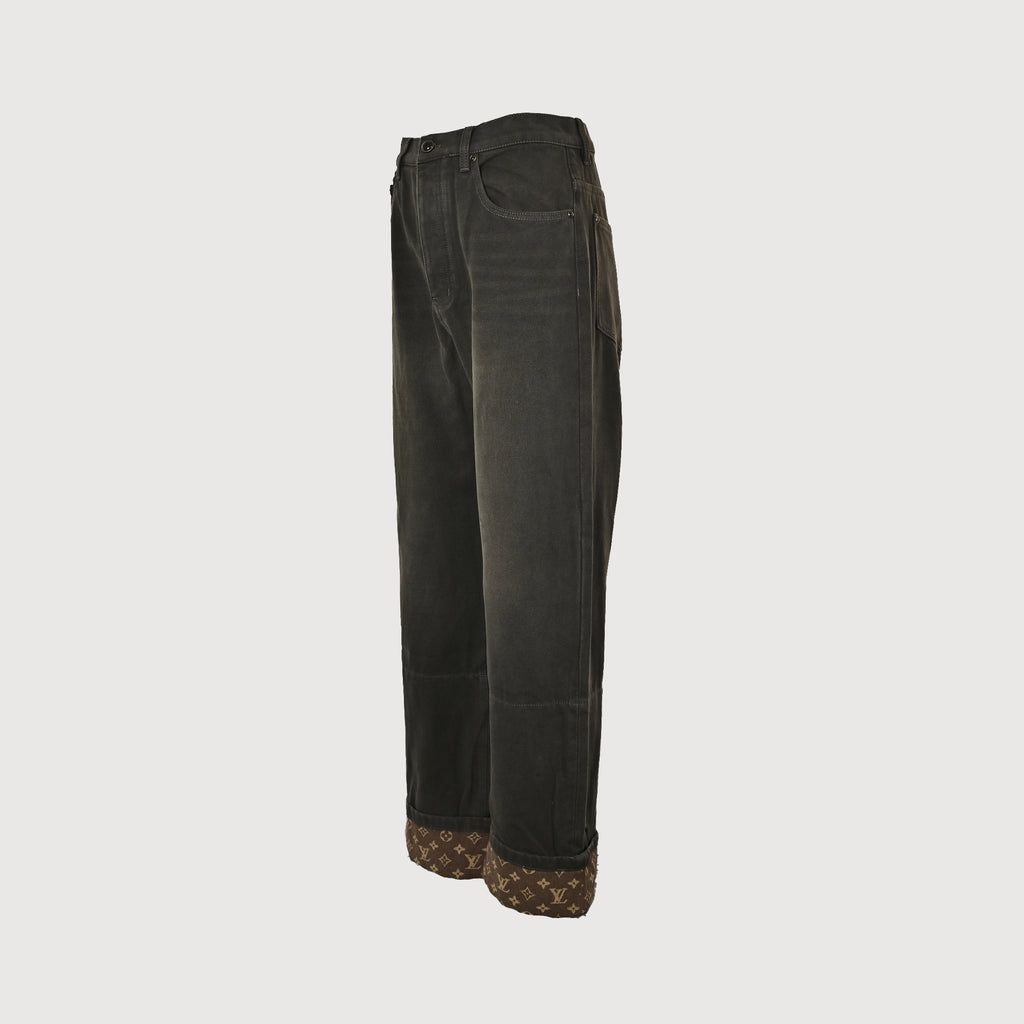 Louis Vuitton LV Monogram Cuffed Hem Skate Denim Jeans 2026 TS7200829
