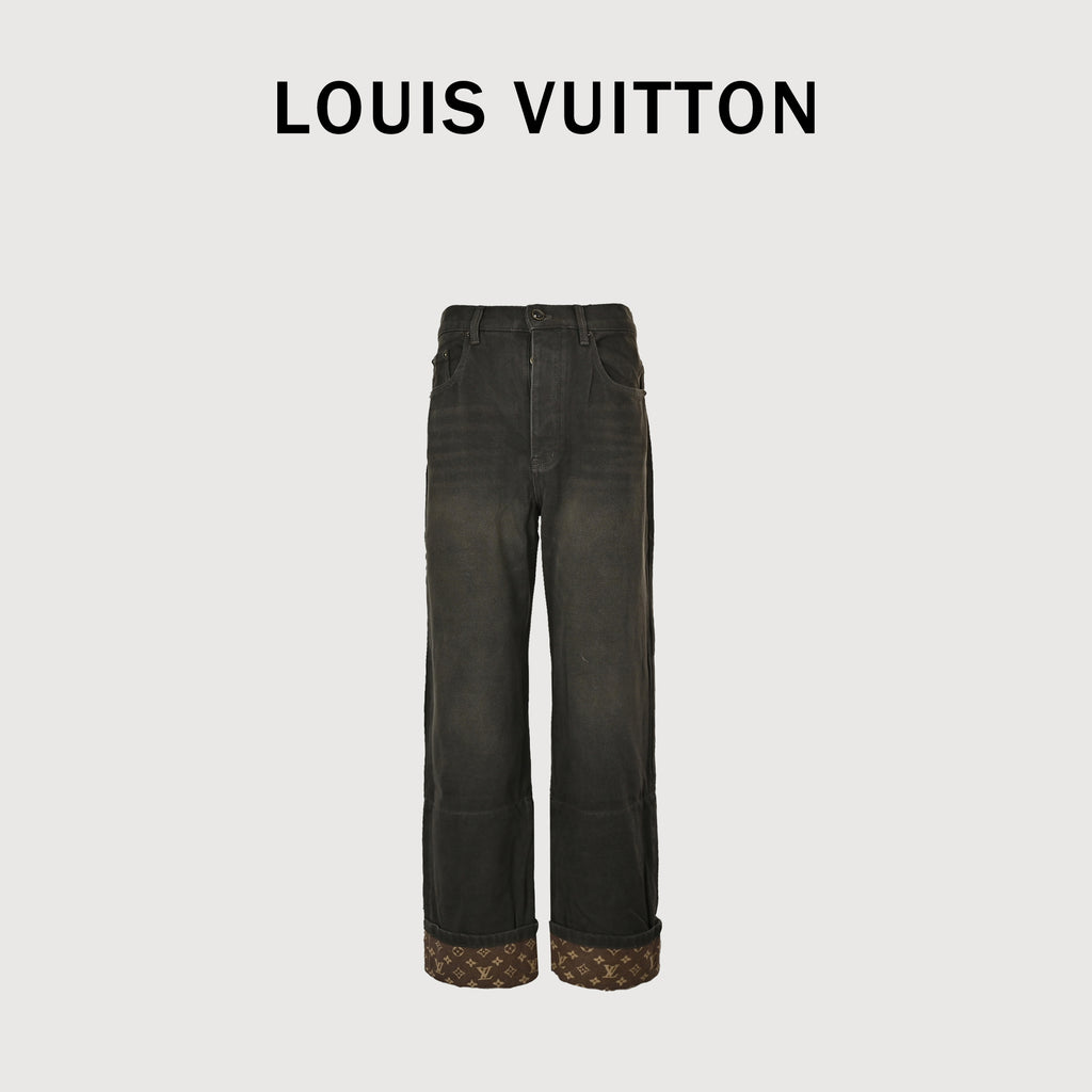 Louis Vuitton LV Monogram Cuffed Hem Skate Denim Jeans 2026 TS7200829