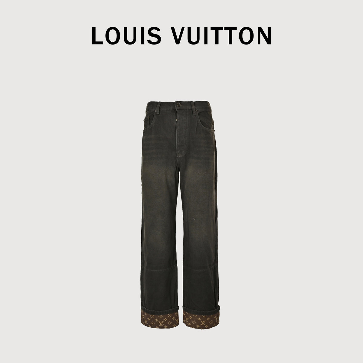 Louis Vuitton LV Monogram Cuffed Hem Skate Denim Jeans 2026 TS7200829