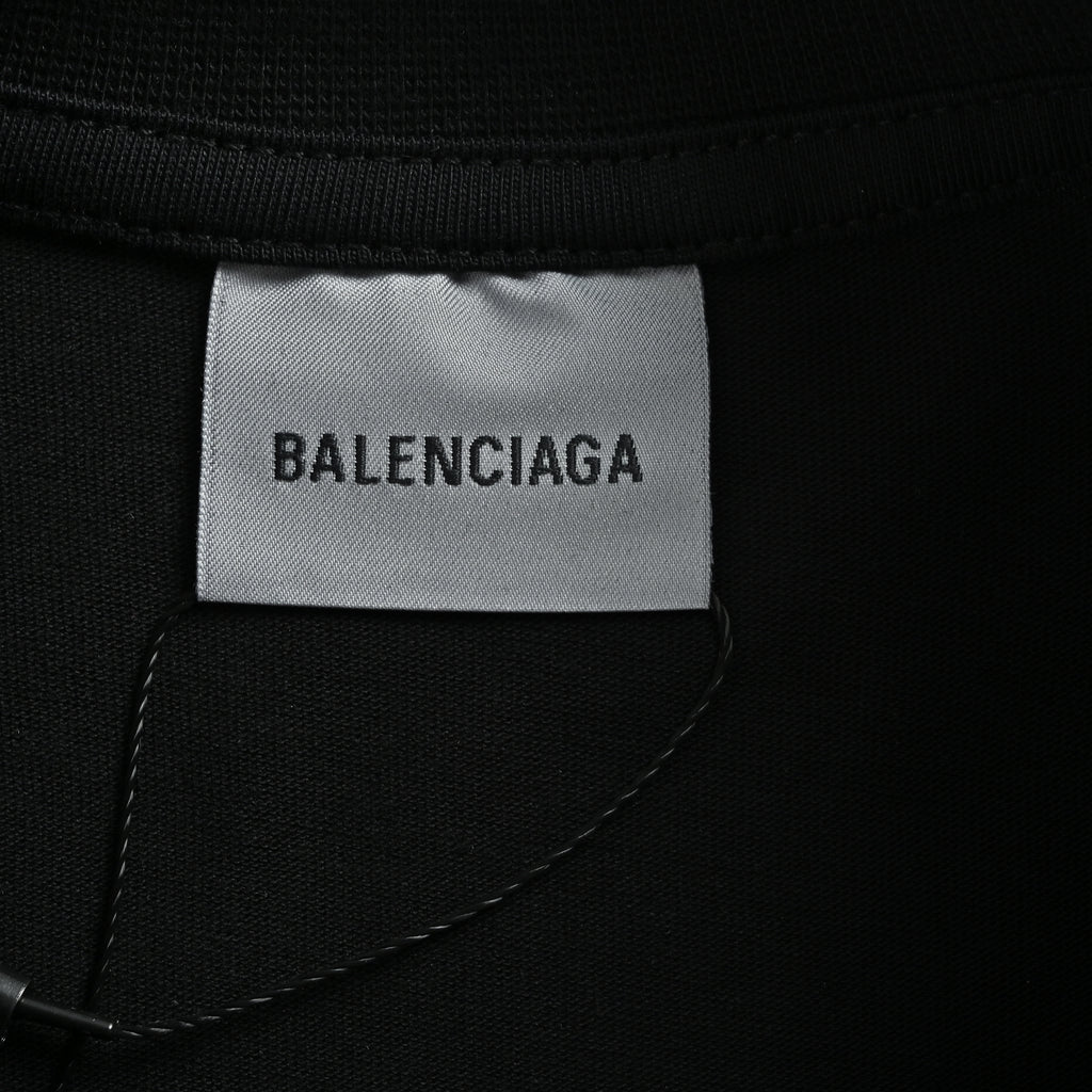 Balenciaga Layered Heat-Press Sticker Label Print Short Sleeve T-Shirt YS3400617