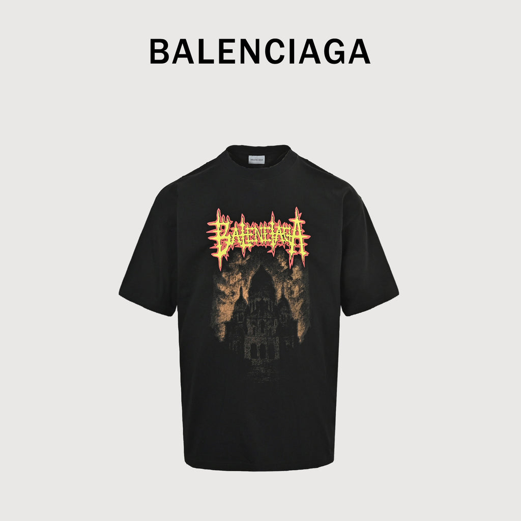 Balenciaga 26SS Castle Dark Fantasy Short Sleeve T-Shirt  850990TUVE41000