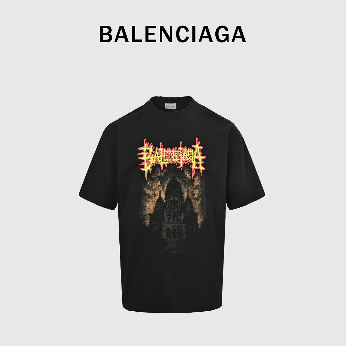 Balenciaga 26SS Castle Dark Fantasy Short Sleeve T-Shirt  850990TUVE41000