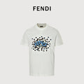 Fendi Explosion Polka Dot Letter Embroidered Short Sleeve T-Shirt – White  FY2400703